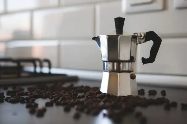 Picture of Moka Pot with Coffee Beans